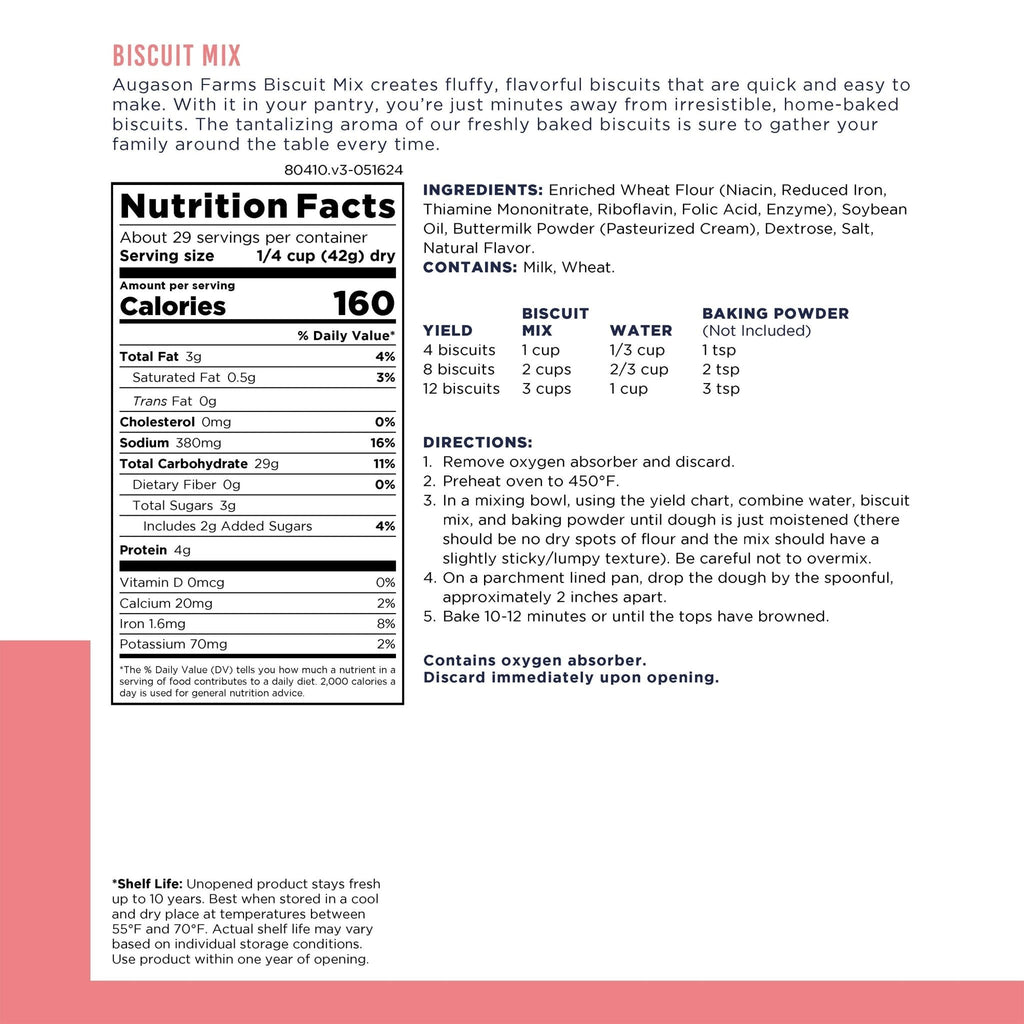 Buttermilk Biscuit Mix Can, 29 Servings