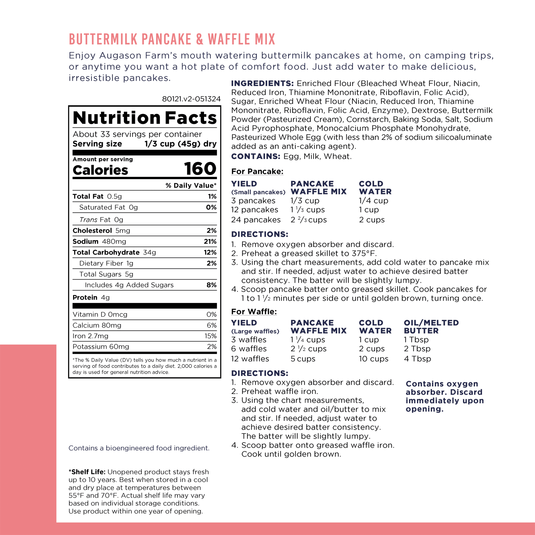 Buttermilk Pancake & Waffle Mix Can, 33 Servings