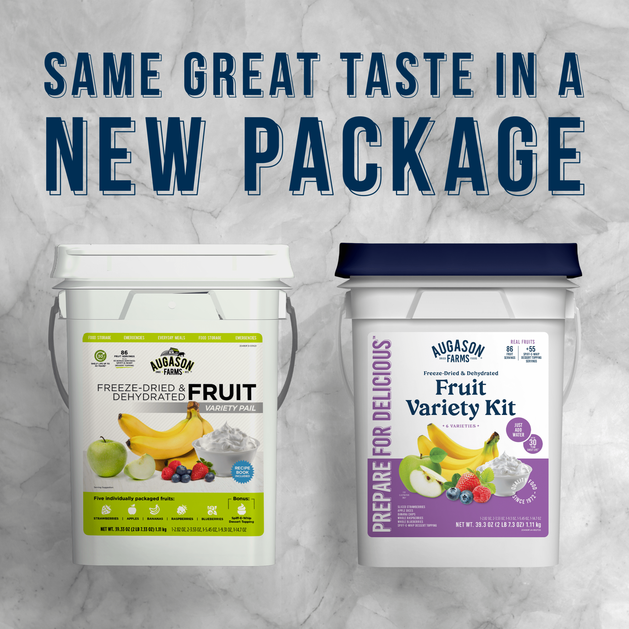 Dehydrated & Freeze Dried Fruit Variety Pail, 86 Servings