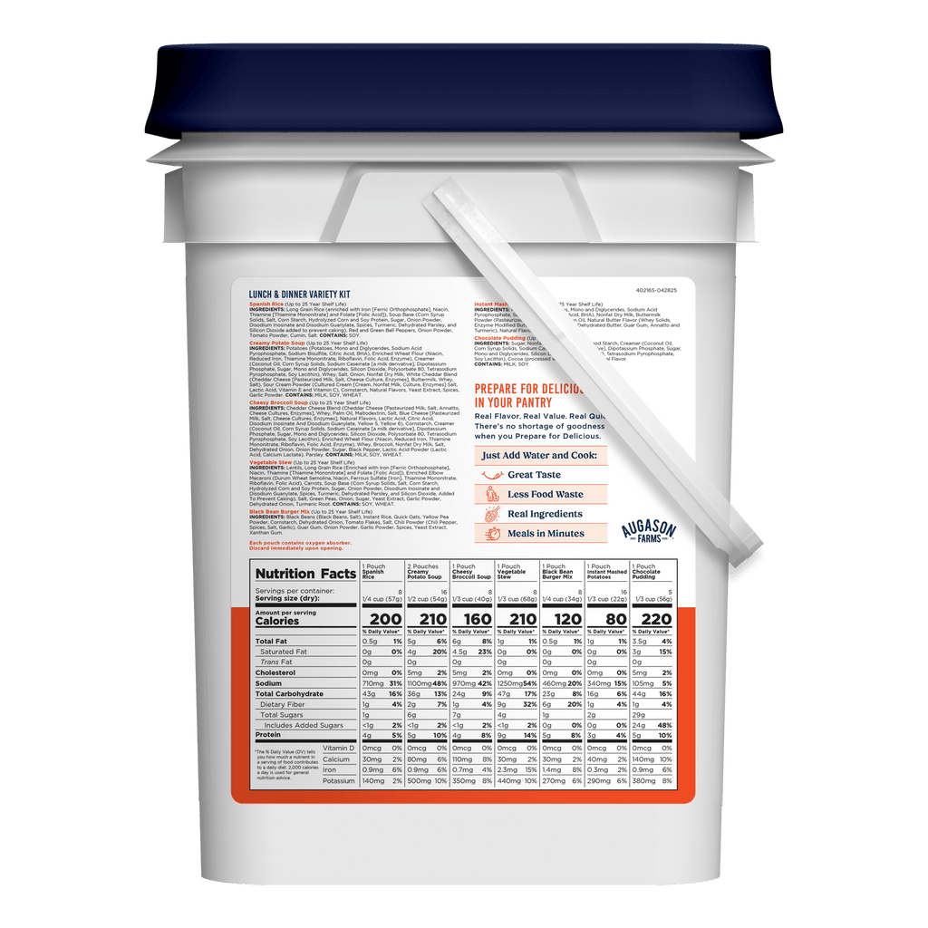 Lunch and Dinner Variety Pail, 113 Servings