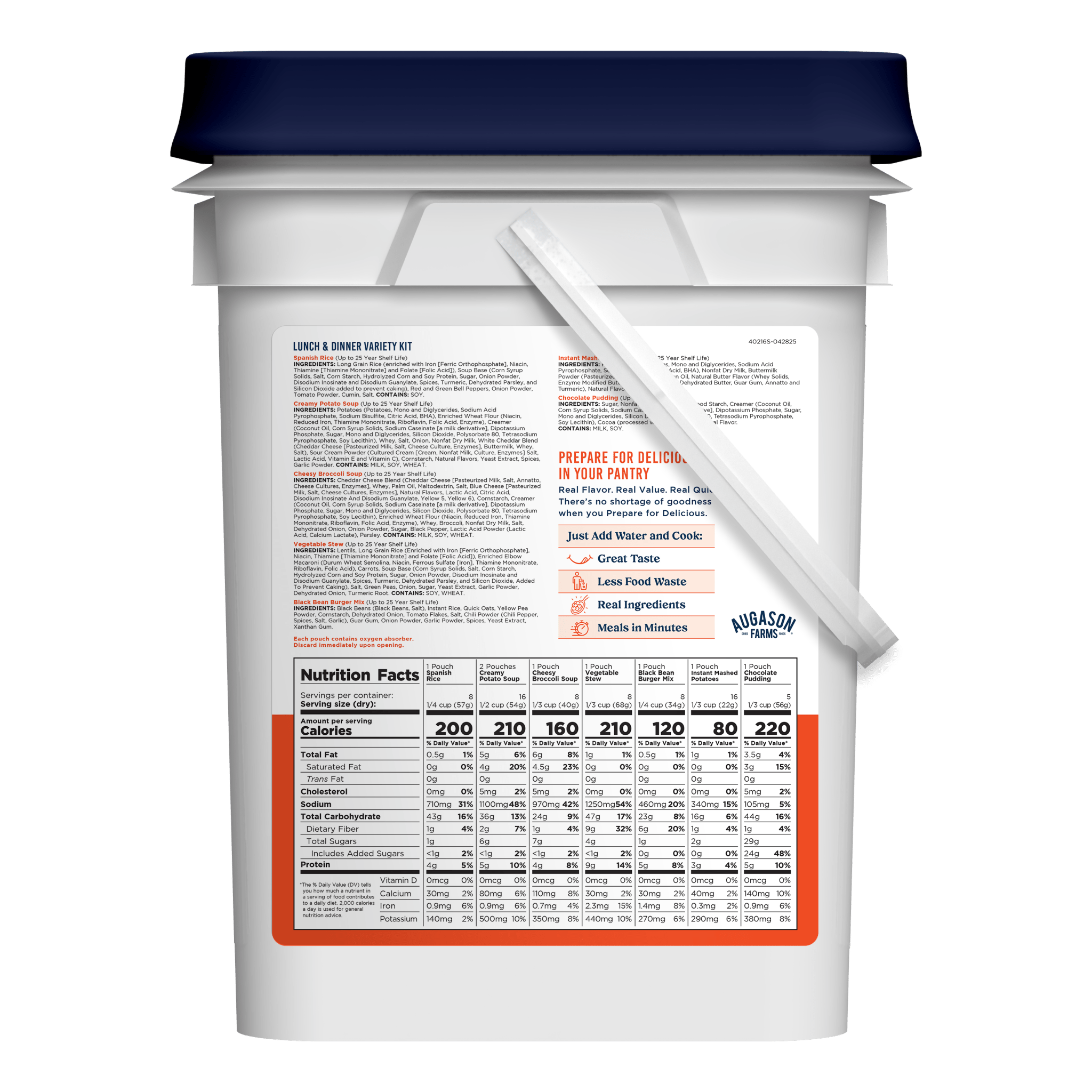 Lunch and Dinner Variety Pail, 113 Servings
